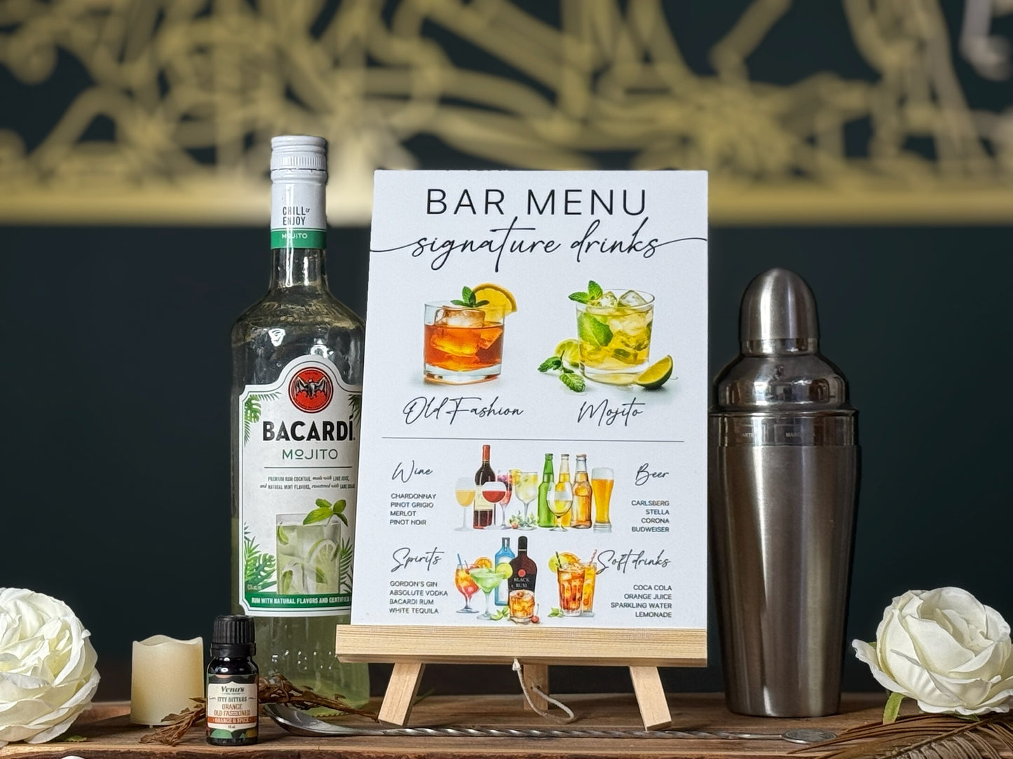 Bar Menu Sign - Customizable - Design 2