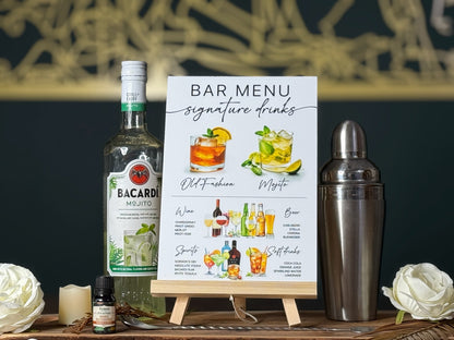 Bar Menu Sign - Customizable - Design 2