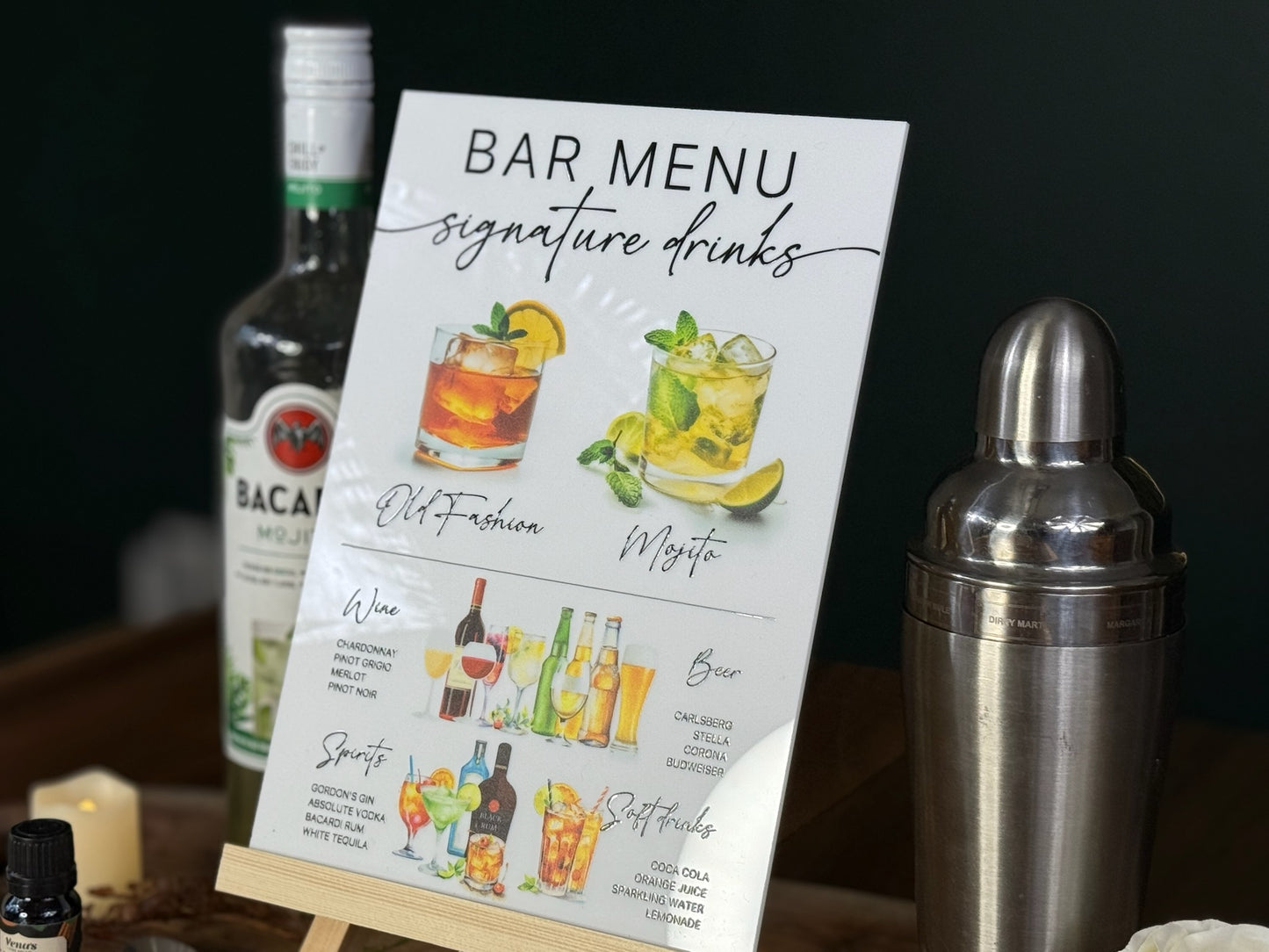 Bar Menu Sign - Customizable - Design 2